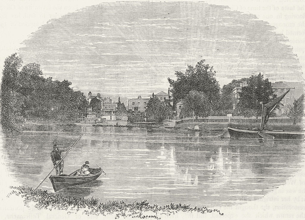 HAM AND PETERSHAM. Twickenham Ferry 1888 old antique vintage print picture